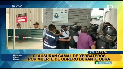 Ate: clausuran camal de Yerbateros tras muerte de obrero en una obra