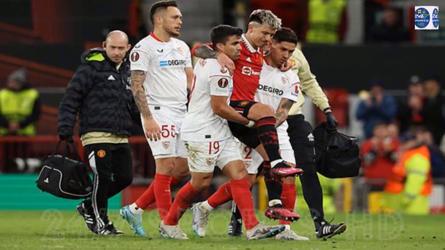 Man United legends fear the worst after Lisandro Martinez goes down injured with no one around him and has to be carried off by Argentina team-mates, before leaving Old Trafford on crutches