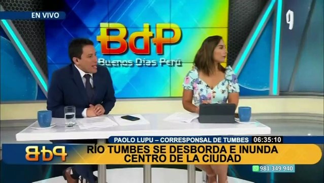 El río Tumbes se desborda e inunda el centro de la ciudad