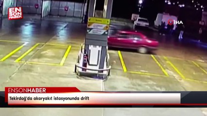 Tekirdağ'da akaryakıt istasyonunda drift