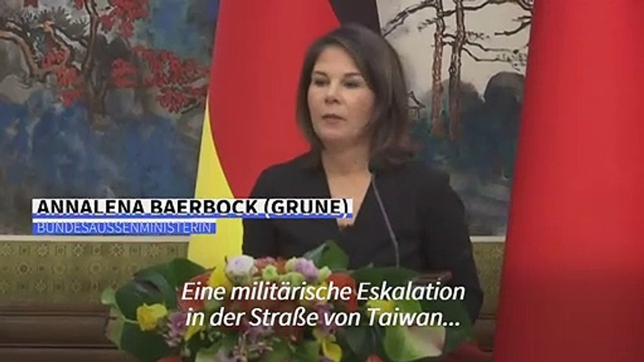 Baerbock warnt in China vor 'Horrorszenario' bei Eskalation in Taiwan-Straße