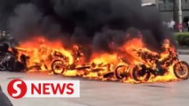 Man arrested in connection with torched motorcycles, scooters near KL mall