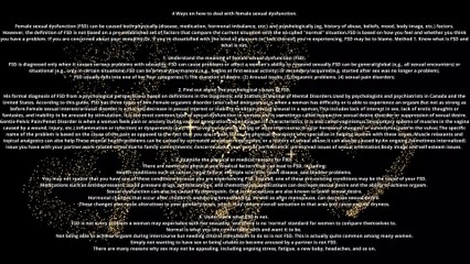 4 Ways on how to deal with female sexual dysfunction.