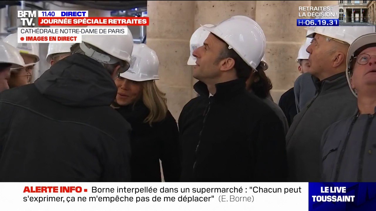 Emmanuel Macron est arrivé sur le chantier de Notre-Dame de Paris, quatre ans après l'incendie