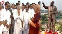 CM KCR and Prakash Ambedkar At 125 Feet Ambedkar Statue | Tank Bund | V6 News
