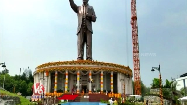 Ambedkar Statue Front View Opposite To Buddha Statue _ V6 News