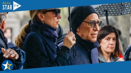 Obsèques d'Hervé Temime : Richard Berry digne et soutenu par sa femme Pascale