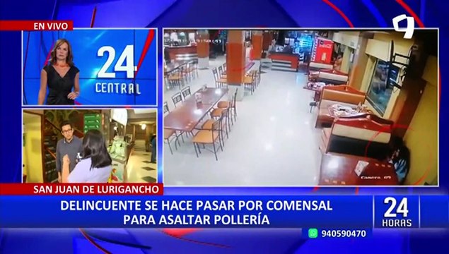 SJL: Delincuente ingresa a robar en pollería y asalta hasta a los comensales