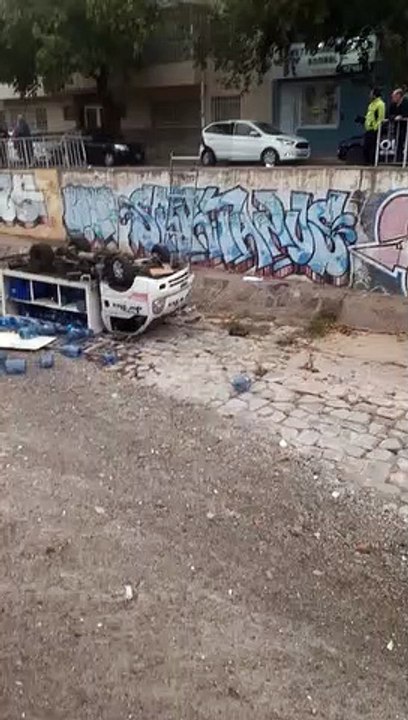 camión repartidor cayó al zanjón frías
