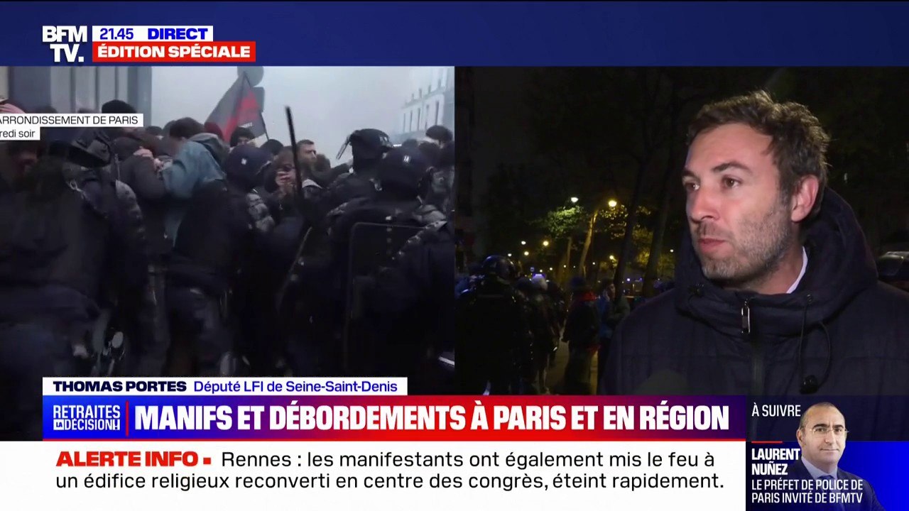 Pour Thomas Portes (LFI), "On ne peut pas priver de liberté des gens, les mettre dans une nasse (...) et les relâcher libres"