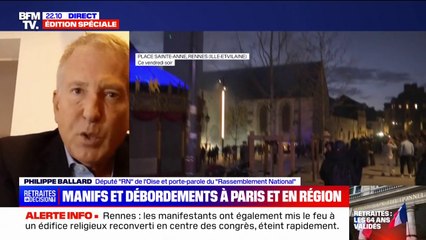 Philippe Ballard (RN): "[Emmanuel Macron] se promène dans le pays avec un bidon d'essence dans une main et un briquet dans l'autre"
