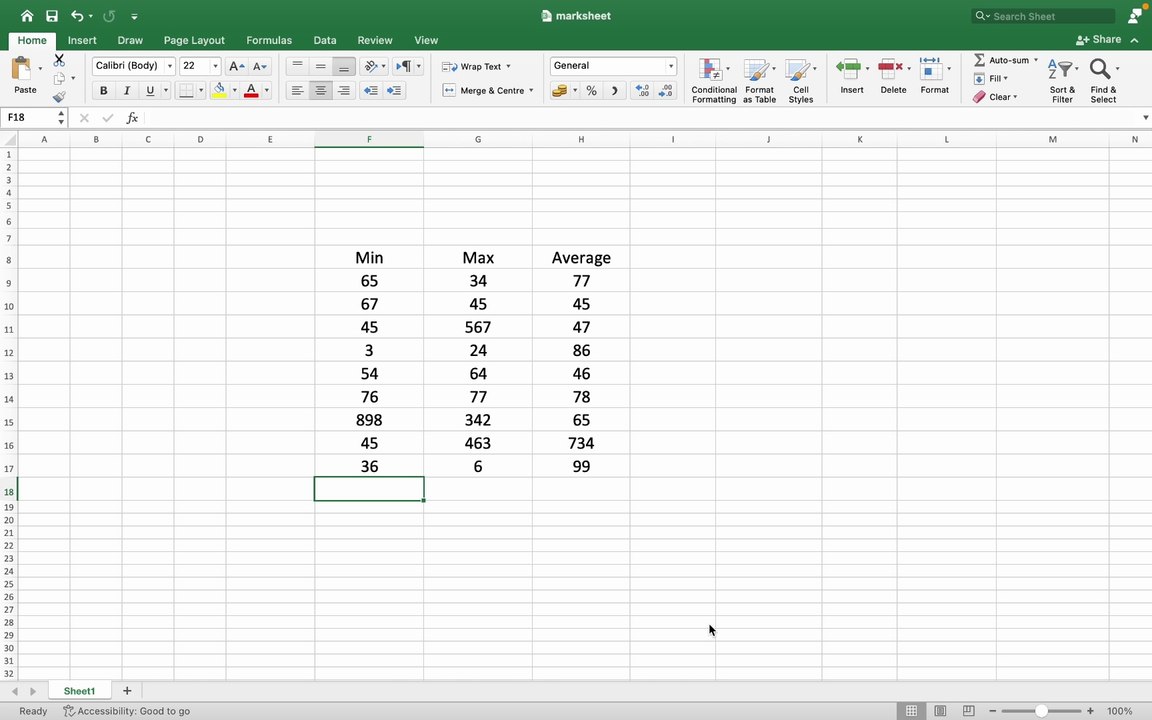 Find Min, Max, Avg & Sorting in MS Excel | MS Excel Formula | Sorting in MS Excel | Programming Hub