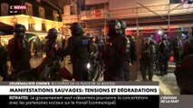 Les images des incidents de la nuit à Paris et à Rennes où la porte d'un commissariat a été incendiée après la décision du Conseil Constitutionnel