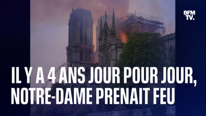 Télécharger la video: Il y a 4 ans jour pour jour, la cathédrale Notre-Dame de Paris prenait feu