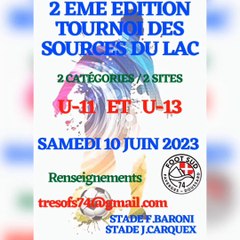 2 ÈME ÉDITION DU TOURNOI DES SOURCES DU LAC