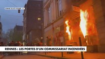 Réforme des retraites : la porte d'un poste de police incendiée par des manifestants à Rennes