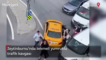 Zeytinburnu'nda tekmeli yumruklu trafik kavgası kamerada