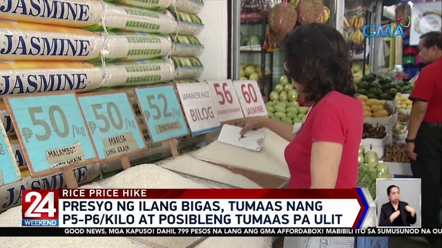 Presyo ng ilang bigas, tumaas nang P5-P6/kilo at posibleng tumaas pa ulit | 24 Oras Weekend