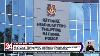 47 opisyal at tauhan ng PNP, nakitaan ng criminal at administrative liabilities kaugnay ng nakumpiskang 990 kilos na shabu | 24 Oras Weekend