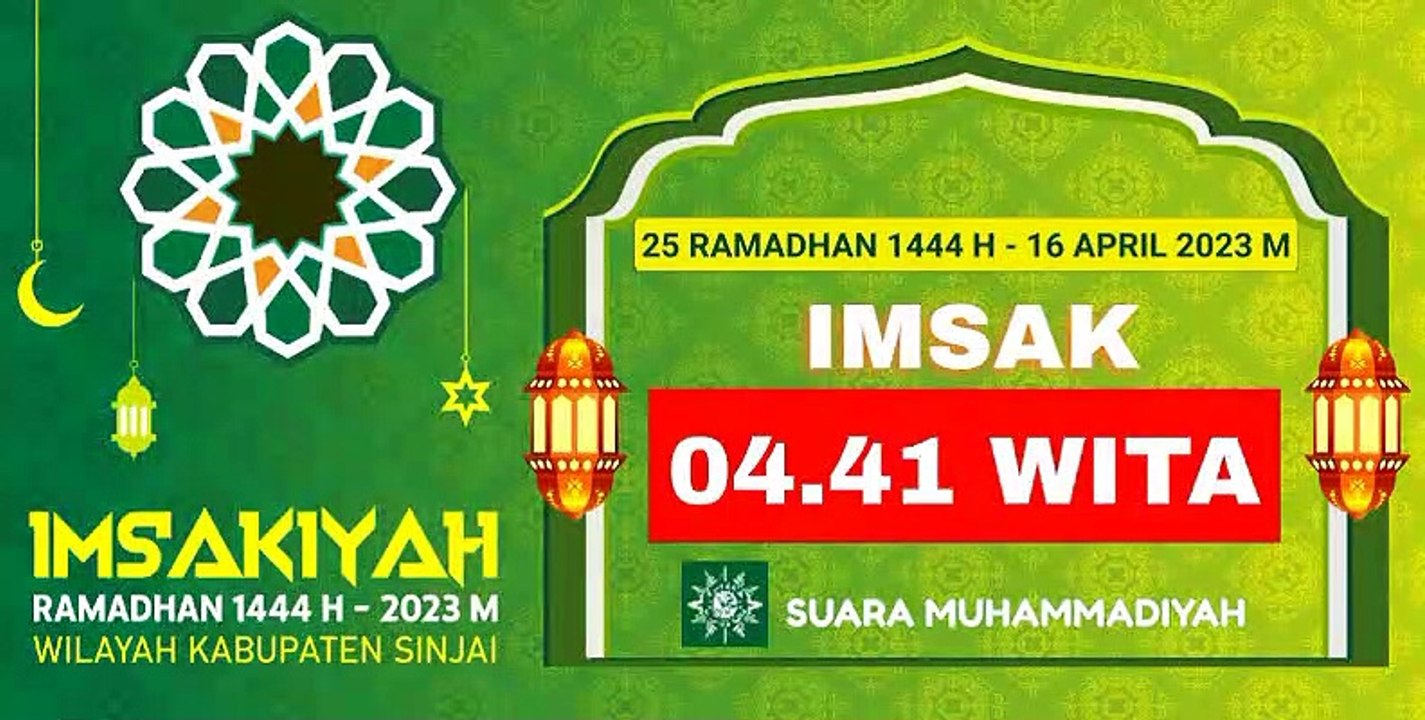 Imsakiyah Ramadhan 1444 H - 2023 H Wilayah Kabupaten Sinjai Hari Ke - 25