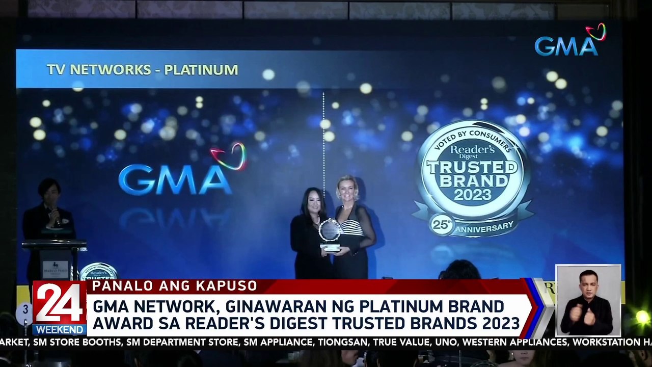 GMA Network, ginawaran ng platinum brand award...
