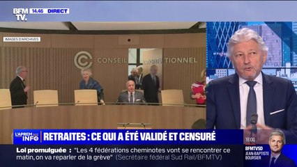 Le constitutionnaliste, Dominique Rousseau, se dit "surpris" de la décision du Conseil constitutionnel sur la réforme des retraites