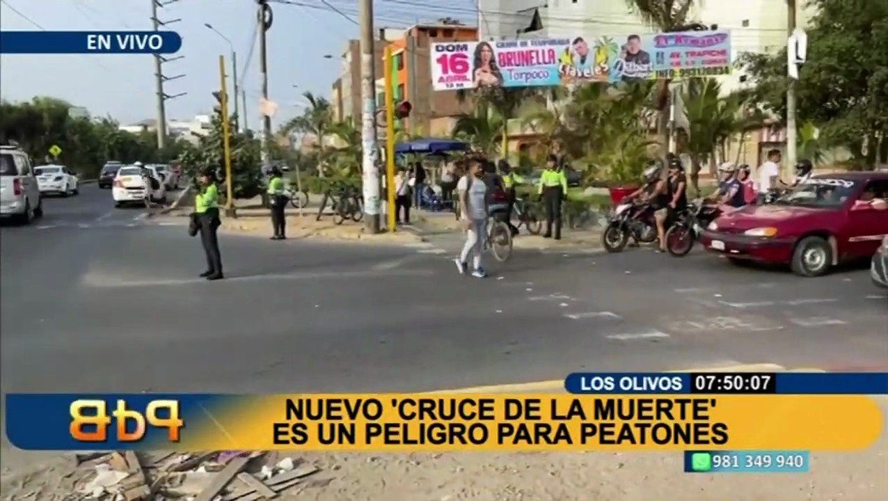 Los Olivos: denuncian que nuevo "cruce de la muerte" es un peligro para peatones