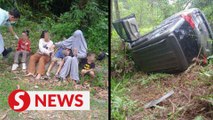 Two children, adult injured after car falls into gorge in Serendah