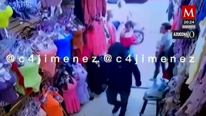 Revelan video del asalto a una tienda de ropa en CdMx, con saldo de un policía muerto