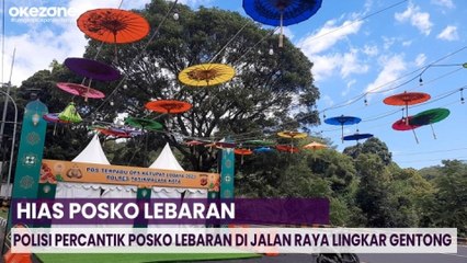 Polisi Percantik Posko Lebaran di Jalan Raya Lingkar Gentong