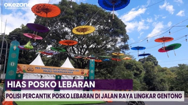 Polisi Percantik Posko Lebaran di Jalan Raya Lingkar Gentong