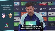 Simeone confirms Correa will start despite death of his mother