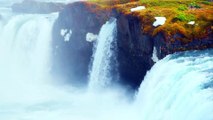1 Hour of Calming Huge Waterfall Sounds in Iceland