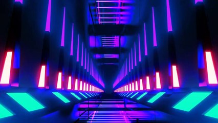 Sci-Fi Corridor With Purple Lights VJ Loop