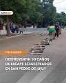 Destrucción de caños de escape en San Pedro de Jujuy