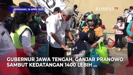 Ganjar Pranowo Sambut Pemudik Ramadan 2023 di Pelabuhan Tanjung Emas Semarang