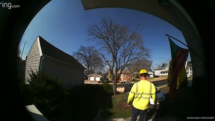 Worker Takes a Dramatic Tumble Down Steps