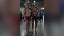 UFC: Arnold Allen embraces Max Holloway backstage after defeat in Kansas City