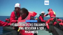 Guardacostas italianos y ONG rescatan a 900 migrantes en el Mediterráneo