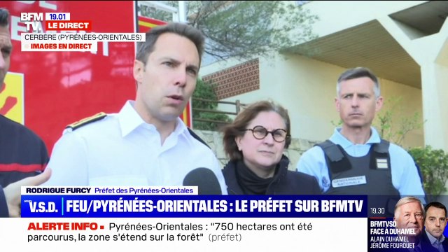 Incendie dans les Pyrénées-Orientales: 750 hectares ont été parcourus par le feu qui n'est pas fixé , annonce le préfet