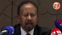جانب من المؤتمر الصحفي لرئيس الوزراء السوداني السابق عبدالله حمدوك حول ما يحدث في السودان