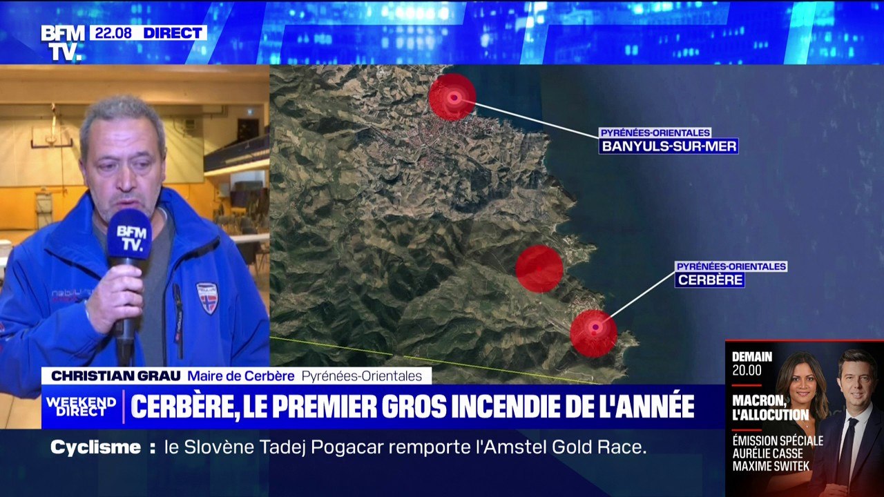 Incendie dans les Pyrénées-Orientales: "Les deux tiers [de la commune de Cerbère] ont été ravagés par l'incendie", affirme le maire Christian Grau