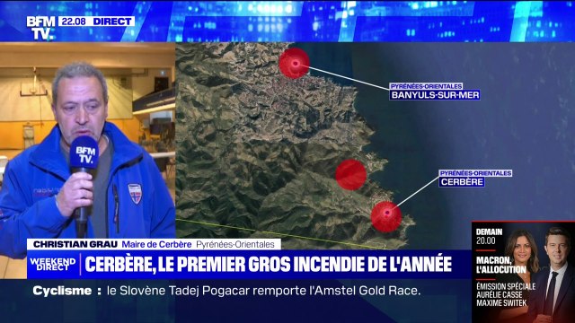 Incendie dans les Pyrénées-Orientales: Les deux tiers [de la commune de Cerbère] ont été ravagés par l'incendie , affirme le maire Christian Grau