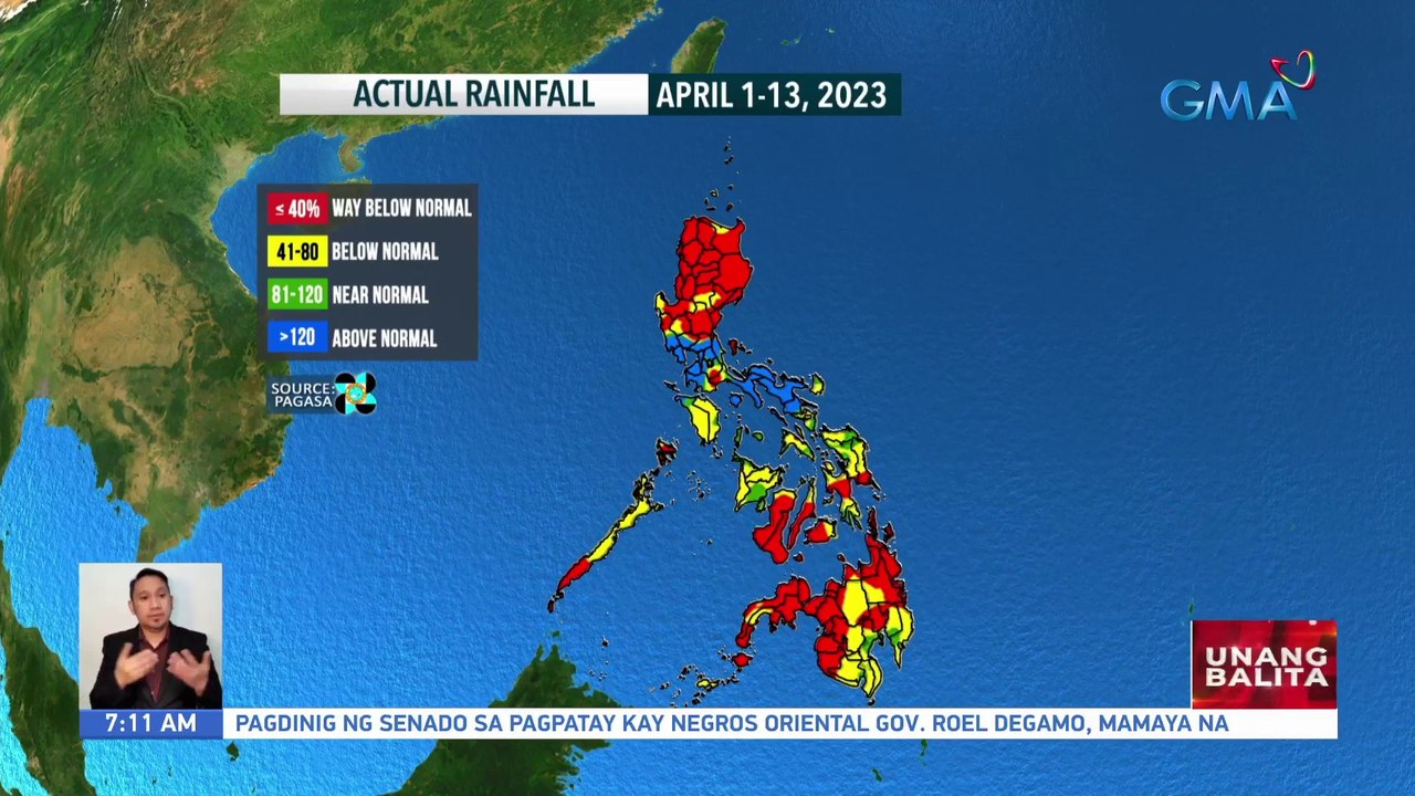 Ilang bahagi ng bansa, nagkaroon ng sapat na dami ng ulan dahil sa Bagyong #AmangPH; Maraming bahagi ng bansa, nakararanas pa rin ng mababang dami ng ulan mula nang pumasok ang panahon ng tag-init - Weather update today as of 7:11 a.m. (April 17, 2023)| U