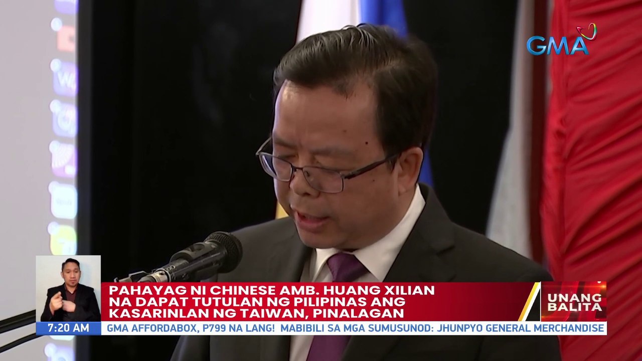 Pahayag ni Chinese Amb. Huang Xilian na dapat tutulan ng Pilipinas ang kasarinlan ng Taiwan, pinalagan | UB