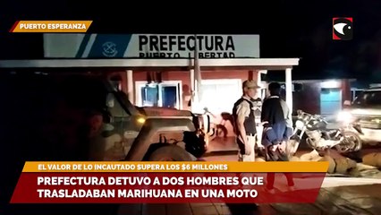 Prefectura detuvo a dos hombres que trasladaban marihuana en una moto