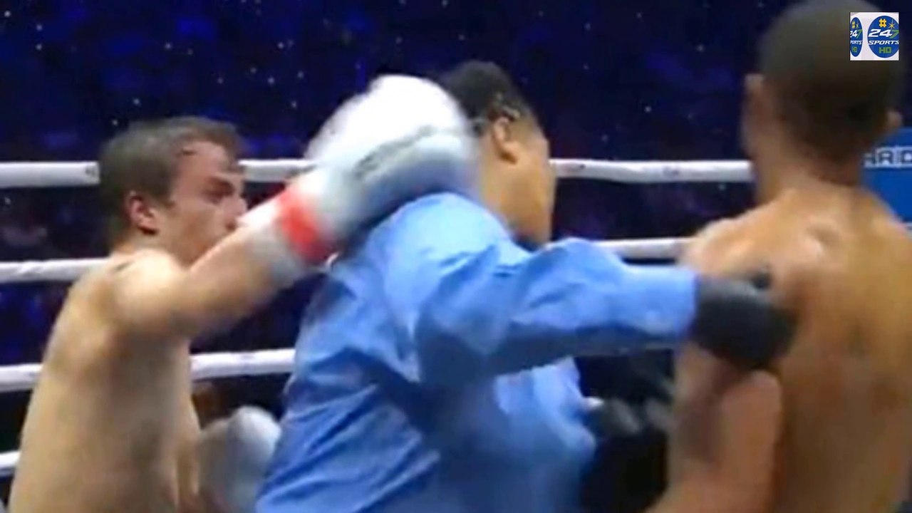 Female boxing referee punched in face by YouTube star as she steps in ...