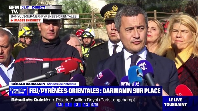 Incendie dans les Pyrénées-Orientales: Gérald Darmanin évoque un feu maîtrisé mais pas éteint