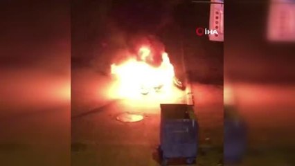 Motosiklet alev topuna döndü