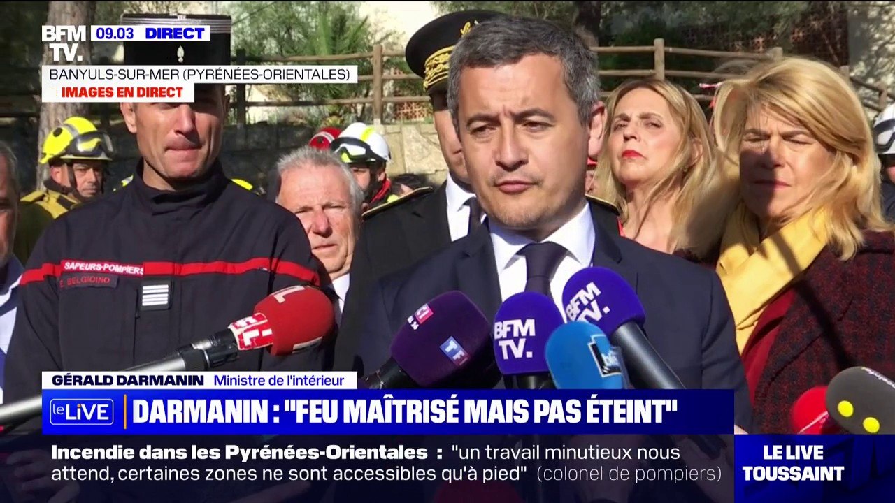 Gérald Darmanin déplore "le désastre écologique" causé par l'incendie dans les Pyrénées-Orientales